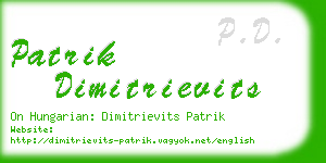 patrik dimitrievits business card